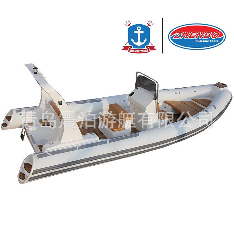 760玻璃钢冲锋舟充气船消防救援快艇钓鱼船橡皮艇海上观光旅游船