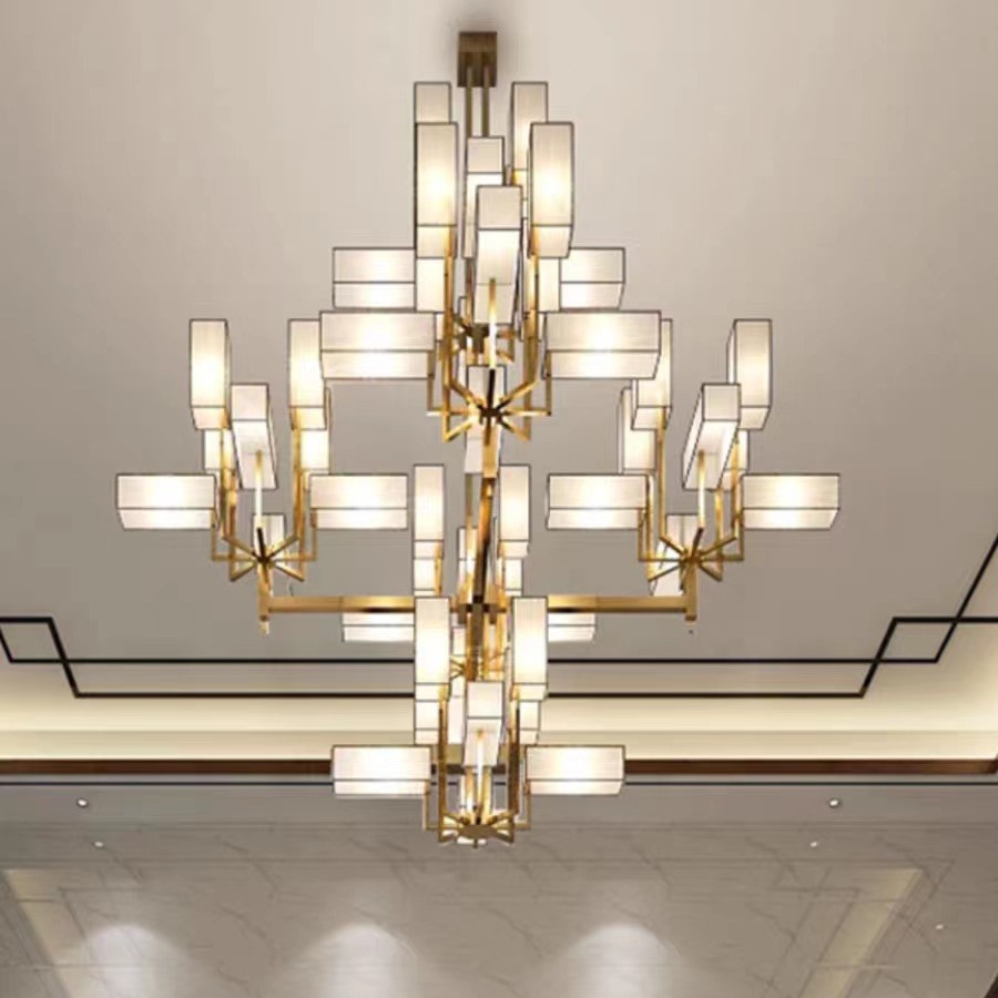 非标定制复古中国风现代新中式大型客厅吊灯挑空跃层楼梯大灯吊