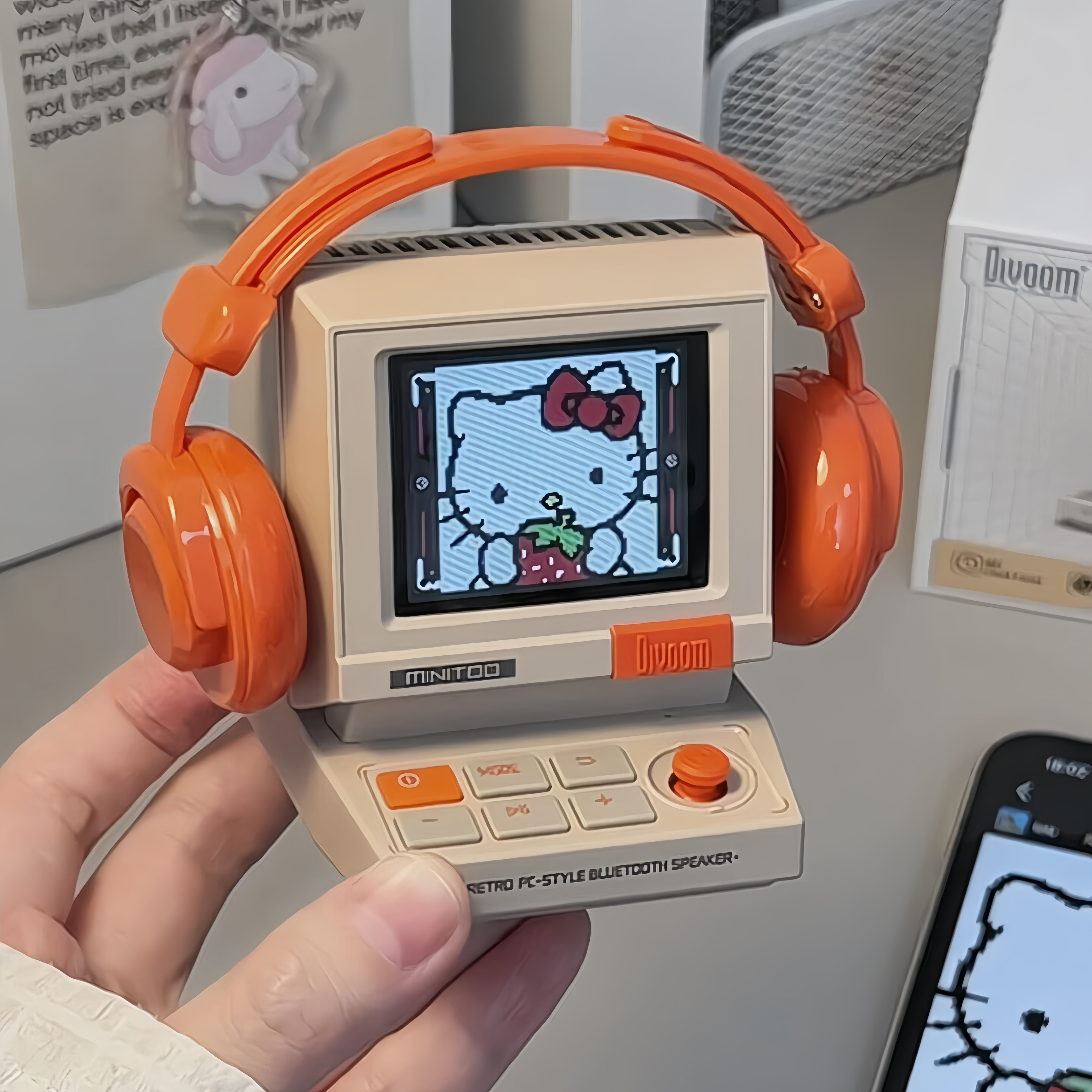 复古电脑蓝牙音响桌面无线迷你音箱怀旧数码创意桌搭氛围摆件礼物