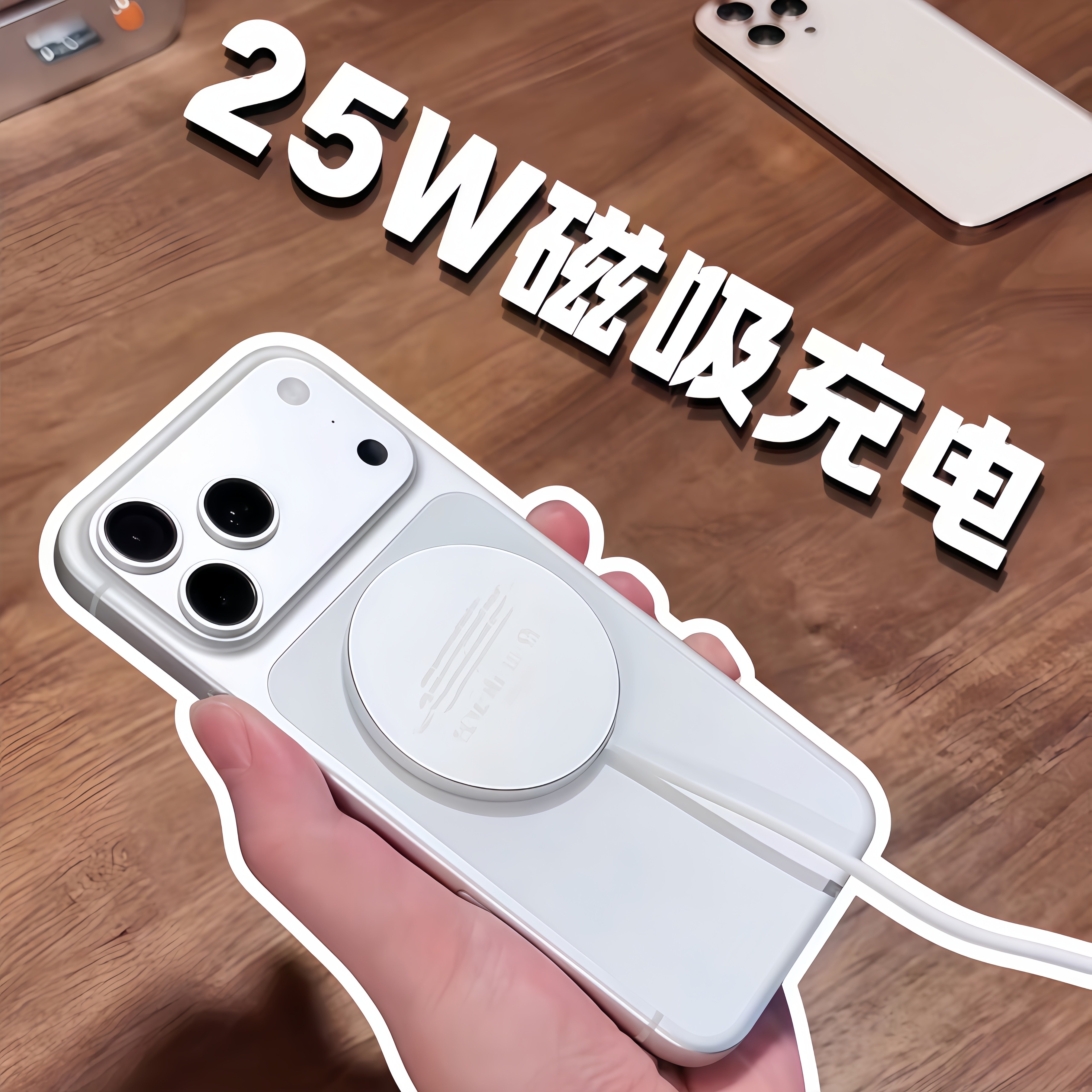 qi2.2磁吸无线充电器低温25W快充适用于iphone17/16pro移动电源