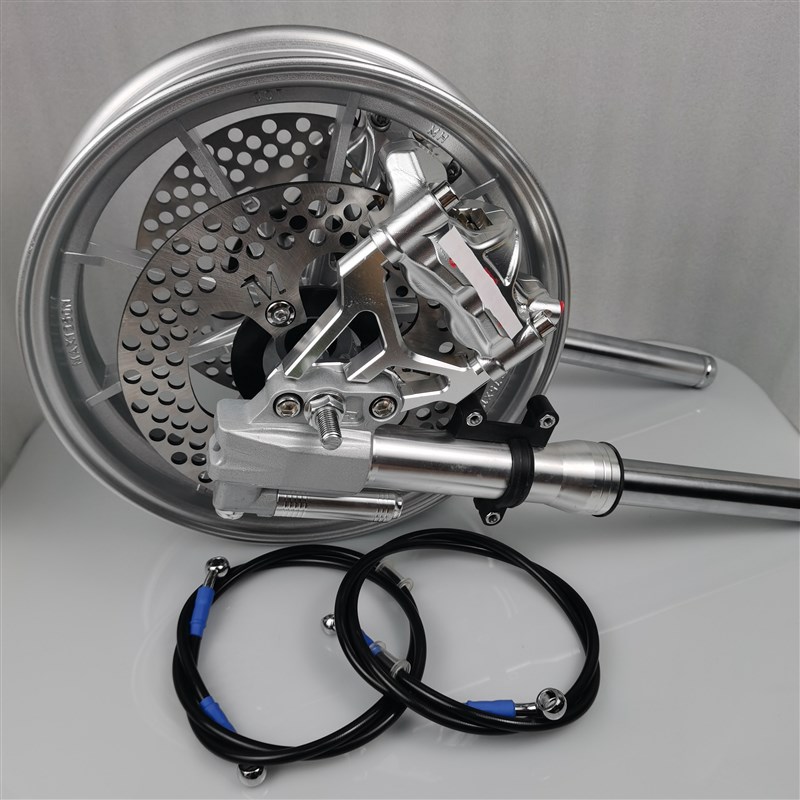 电动车31/33芯前减震q双碟刹12寸轮毂大辐射卡钳套件小牛UB三星柱