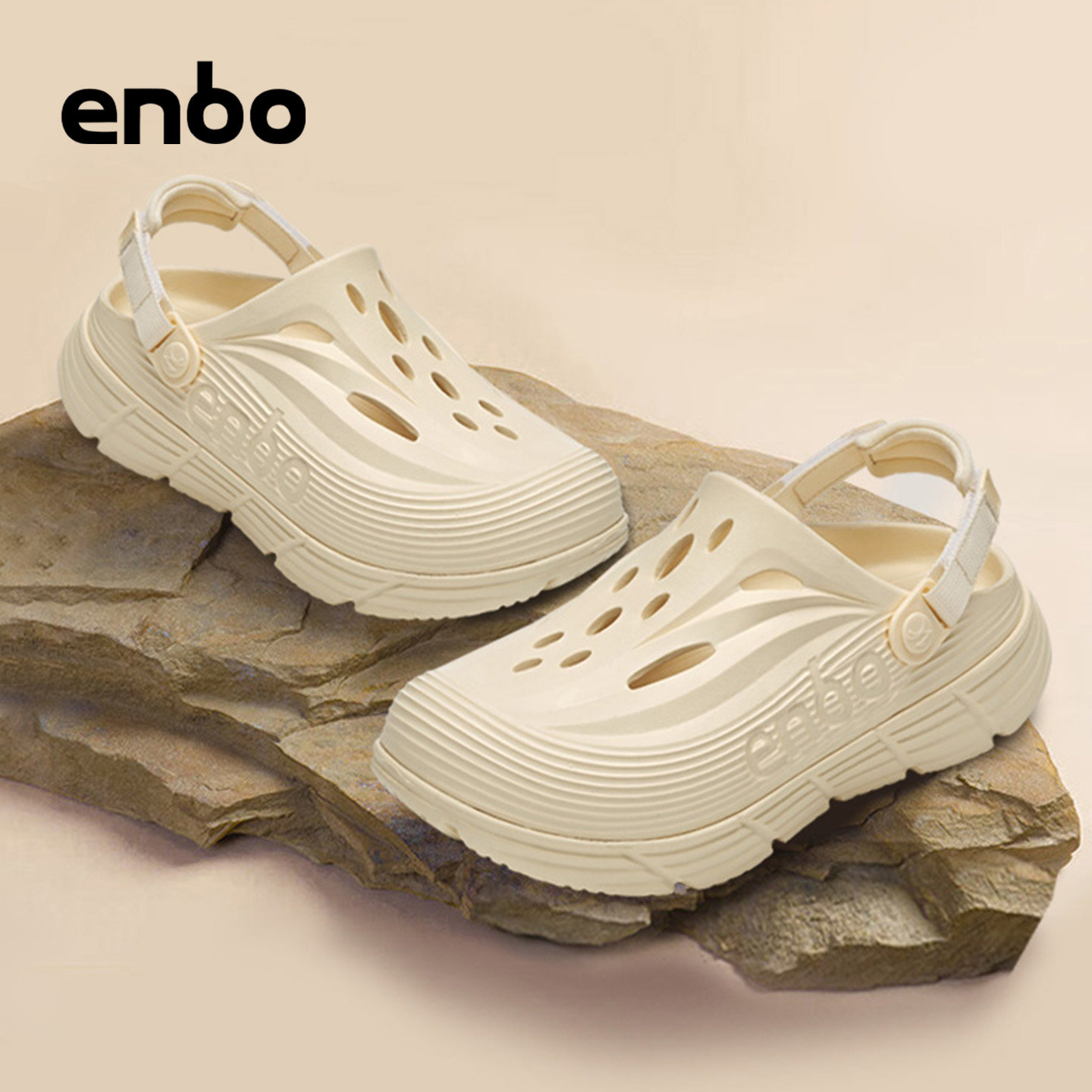 ENBO洞洞鞋男款2025夏季新款厚底防滑透气情侣户外运动包头凉拖鞋,流行男鞋,洞洞鞋,淘宝优惠券,粉丝福利购,淘宝优惠卷