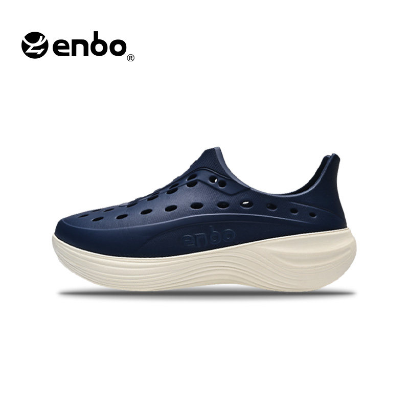 ENBO洞洞鞋男2025夏季新款外穿透气运动全包四季款防滑厚底凉鞋子