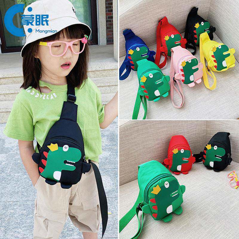 韩版儿童小腰包男童女童潮包恐龙斜挎包时尚胸包可爱背包宝宝包包