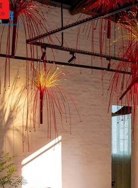 马年装饰新品竹篾条烟火造型染色混色大全婚礼布置花艺造景开业花