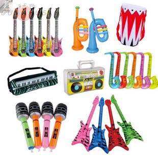 儿音童充气玩克具气球乐器萨斯吉他麦克风电演子琴收机模型表道具