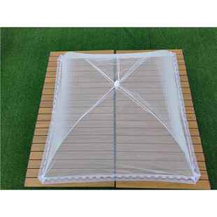 超大正方形食物罩方桌专用白色透明菜罩商用家用小号剩菜盖子伞罩