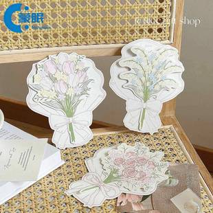 情人节卡片ins风创意花束插花卡片手写祝福语留言卡diy节日礼物装