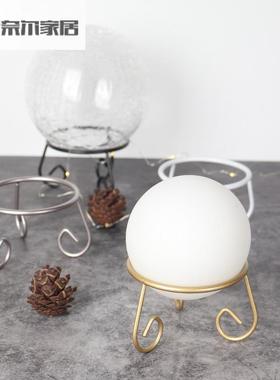 简约水晶球支架圆球托架子玻璃球圆形矿物摆件底座架展示架金属架