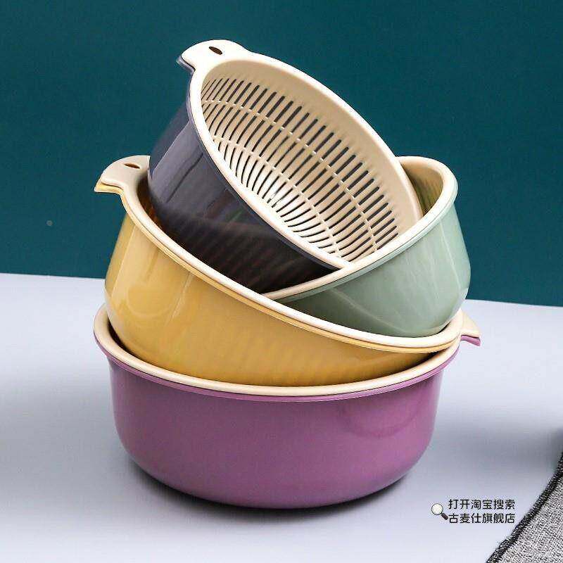 筲箕塑料厨房圆形篮子洗菜篮水果莱胶蓝子沥水收纳筛厨房洗菜盆