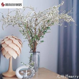 雪柳鲜枝泡水开真花养寸枝寸插花瓶干树金枝柳枝干花包遇水水开花