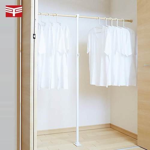 Y型弹簧伸缩竖杆阳台晾衣杆支撑杆衣橱衣柜挂衣杆支架不含