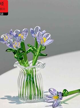 春和景明琉璃花束摆件琉璃花束摆件摆件客厅轻奢高档小兰花琉璃花