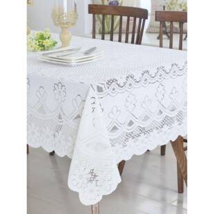 网桌面沙发巾冰柜纱布纱巾电视机蕾丝多用白色盖布镂空的桌布布盖