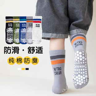 男室内隔凉硅胶蹦床袜宝宝中筒袜 爆款 地板袜儿童防滑袜子夏季