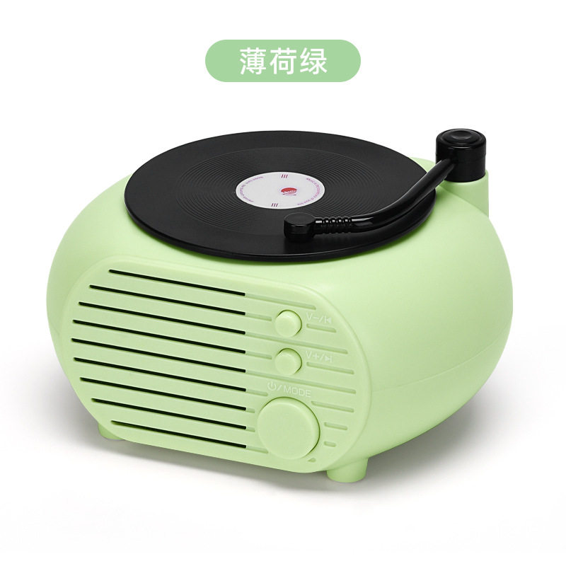 黑胶唱片机蓝牙音箱 USB充电迷你便携无线音箱高音质音箱礼品