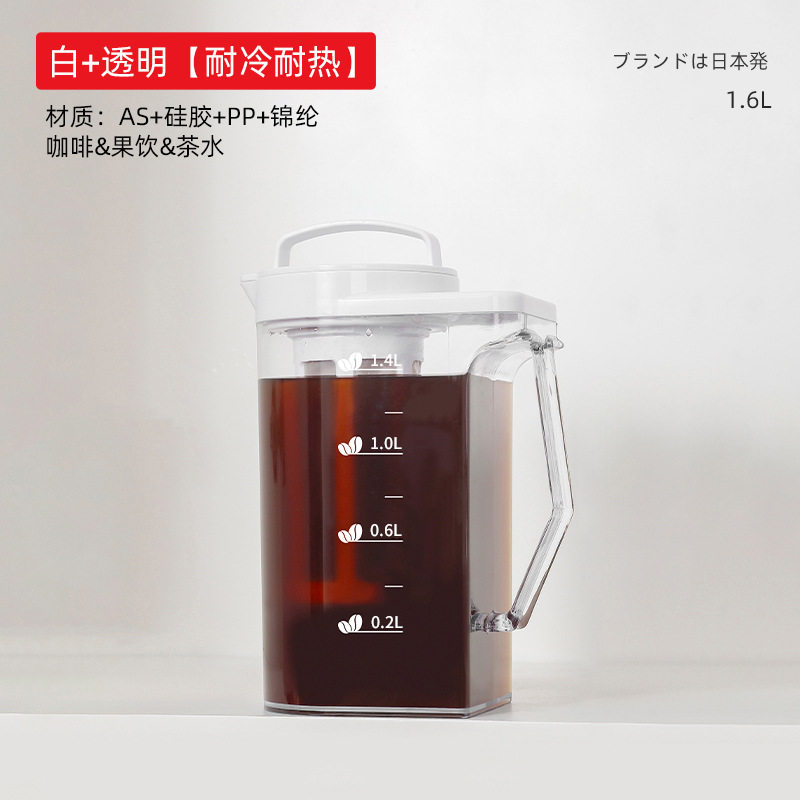 耐高温咖啡冷萃壶凉水壶手提带刻度旋盖倒水密封多用壶冰箱冷水壶