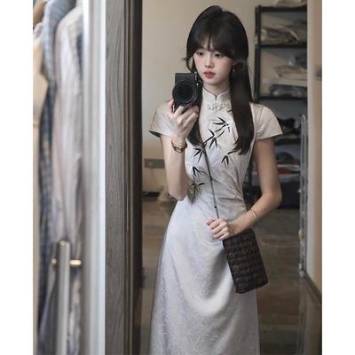 新中式国风改良旗袍连衣裙女夏2025新款小个子年轻款少女汉服长裙