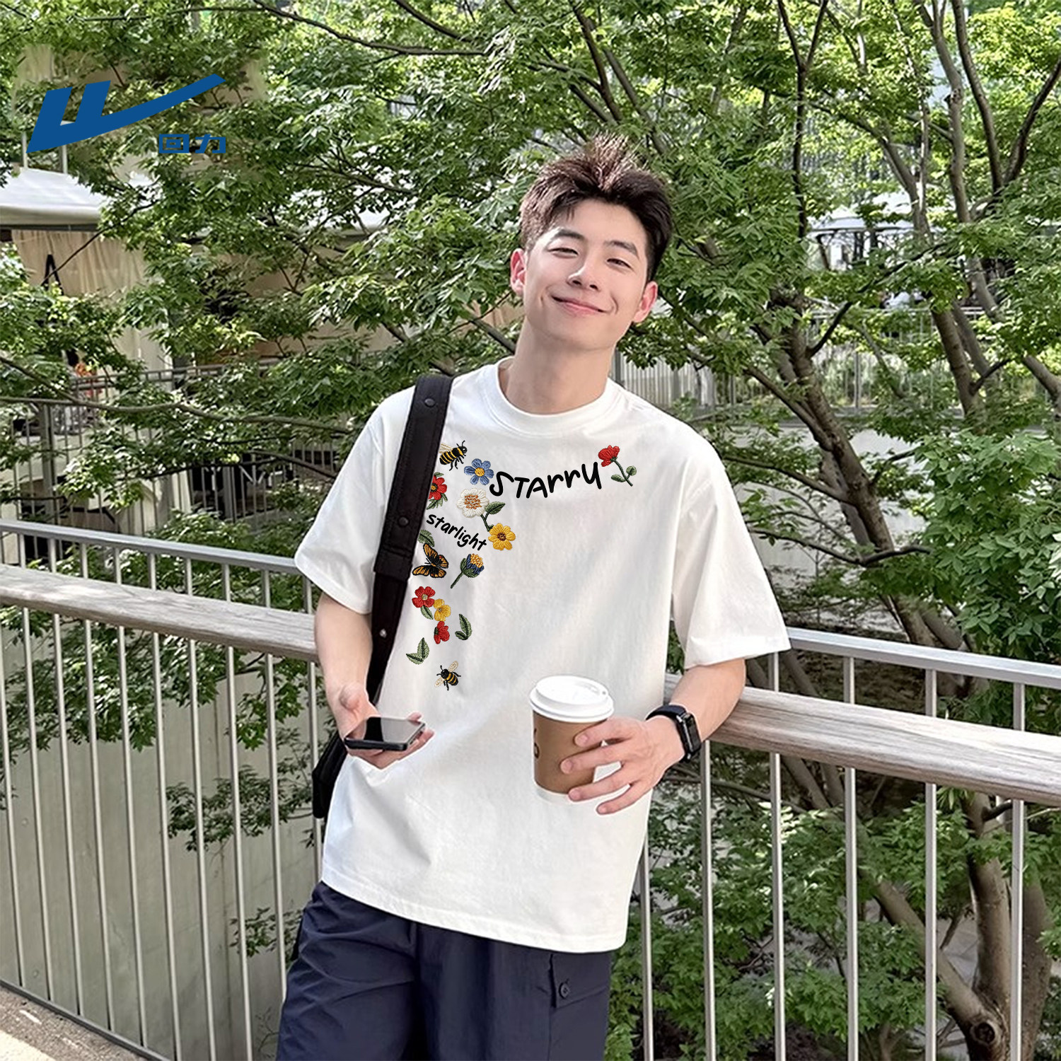 回力美式短袖t恤男生韩版宽松纯棉圆领上衣重磅2026新款学生半袖