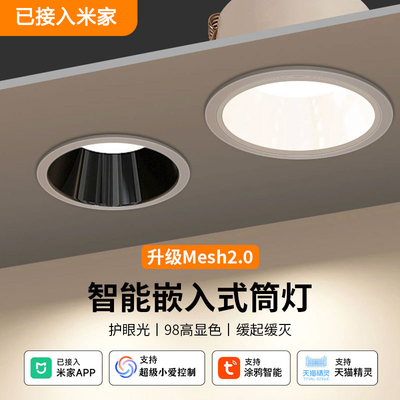 已接入米家智能mesh2.0嵌入式深杯防眩筒灯护眼Ra98全光谱孔灯