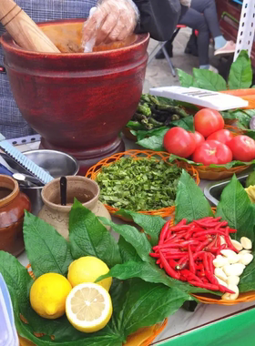 傣味舂桶西双版纳凉拌舂桶舂钵泰国实木傣味冲鸡脚对窝打碎机