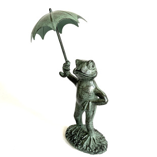 打伞的青蛙摆件树脂摆件青蛙打伞工艺品摆件花园装饰花盆庭院
