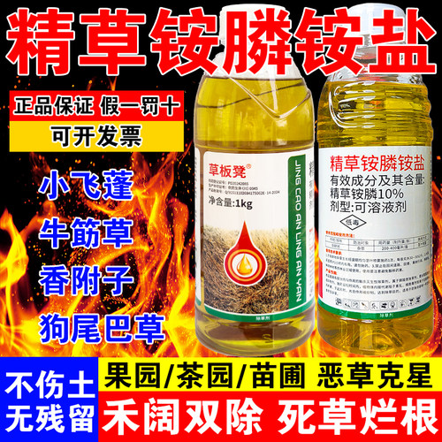 精草铵磷铵盐正品精草胺磷安盐除草烂根剂草铵膦除草剂农药果园