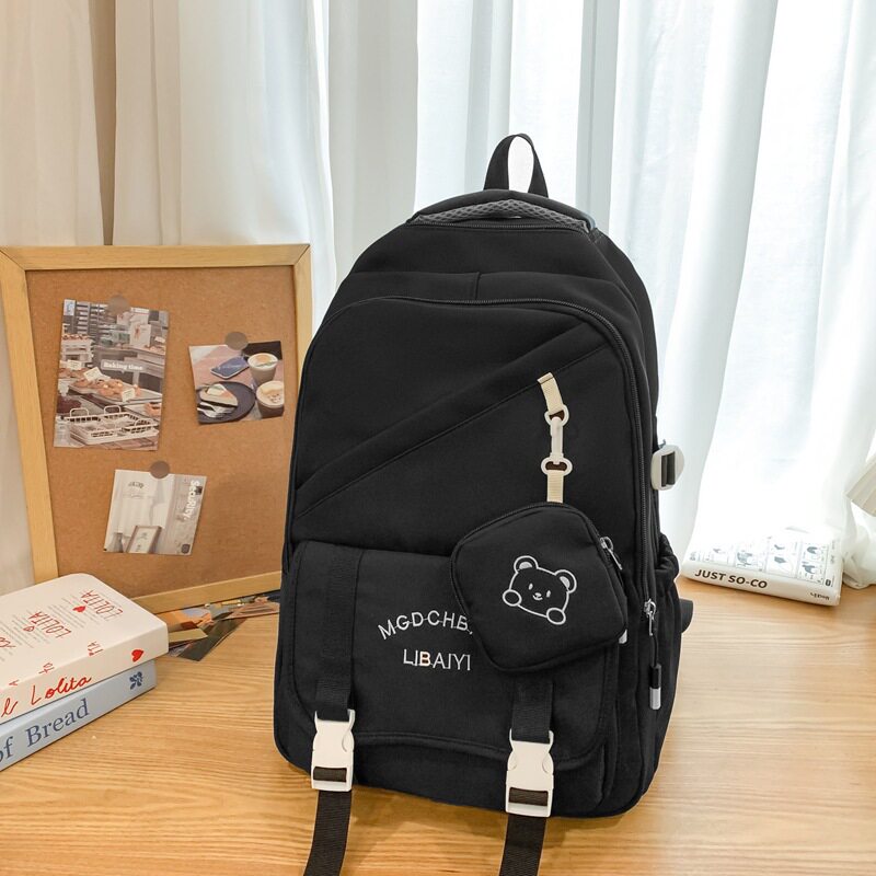 新款学生背包女双肩旅游轻便高颜值撞色大容量百搭学院风书包初中