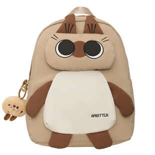 耐脏卡通可爱暹罗猫双肩包初中生高中学生书包大容量可爱背包女双