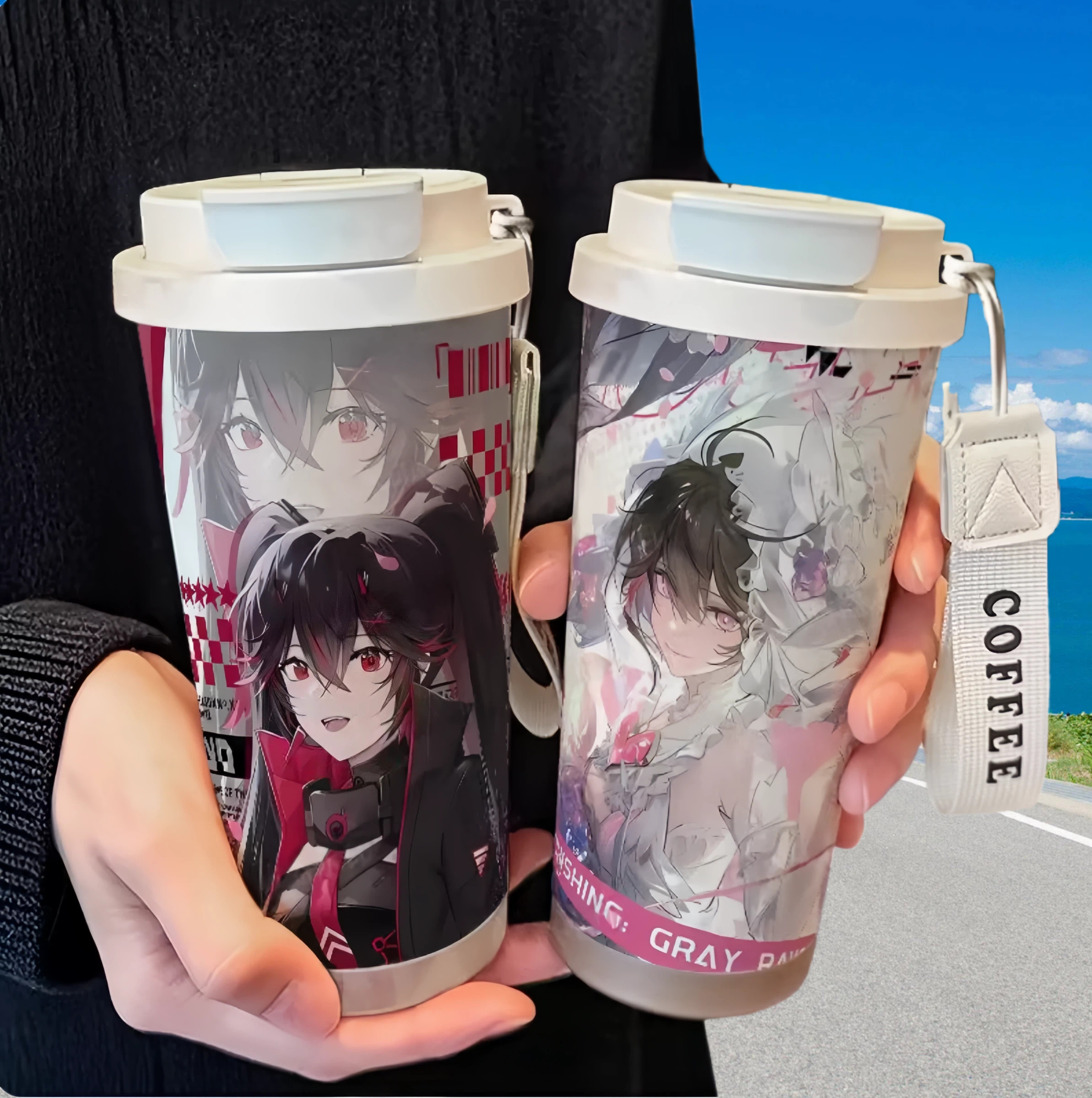 战双帕弥什露西亚手办周边保温杯学生儿童大容量316不锈钢水杯咖