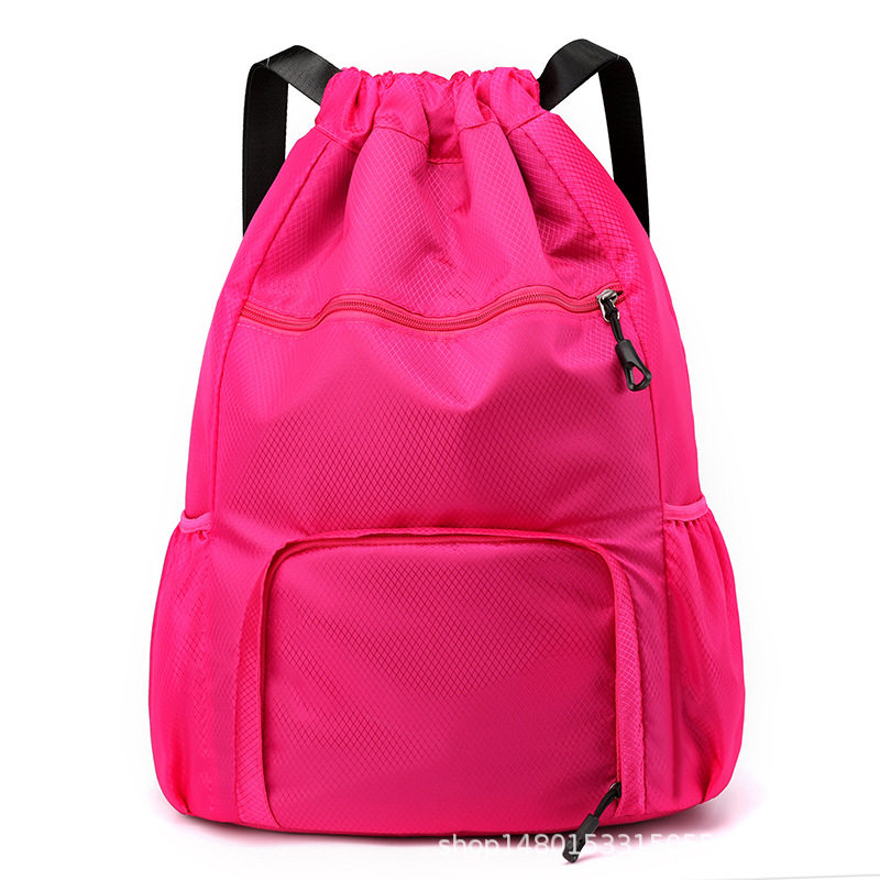 新款多功能防水篮球包带鞋位足球包束口袋女双肩抽绳包健身包