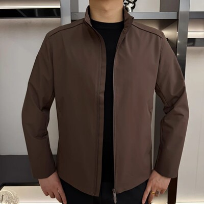 柏嘉欧品男装老钱风立领夹克外套