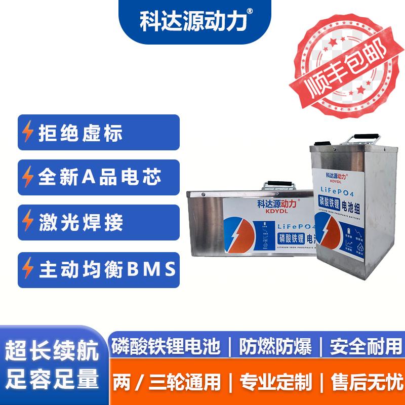 电动车48v60v72v锂电池磷酸铁锂外卖快递专用两轮/三轮车电瓶定制