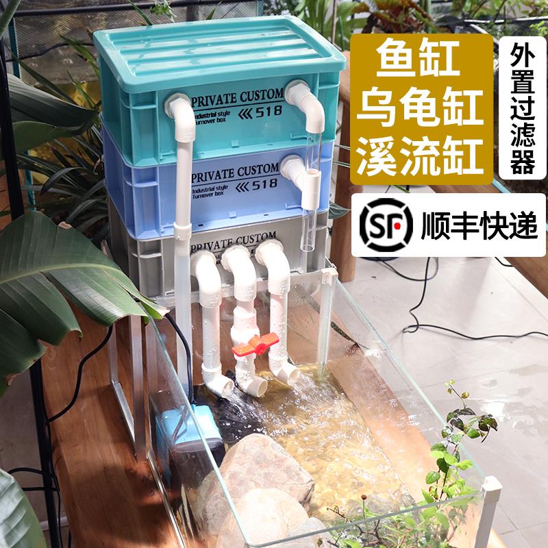 鱼缸周转箱过滤器静音上置滴流盒水循环外置过滤桶鱼池乌龟过滤箱