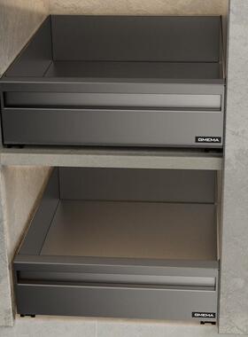 日本Gniy厨房柜内抽拉式置物架调料碗碟水槽下抽屉免打孔收纳整体