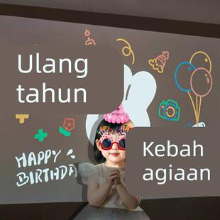 生日氛围感道具投影灯生日快乐氛围灯今天我生日气氛装饰场景布置