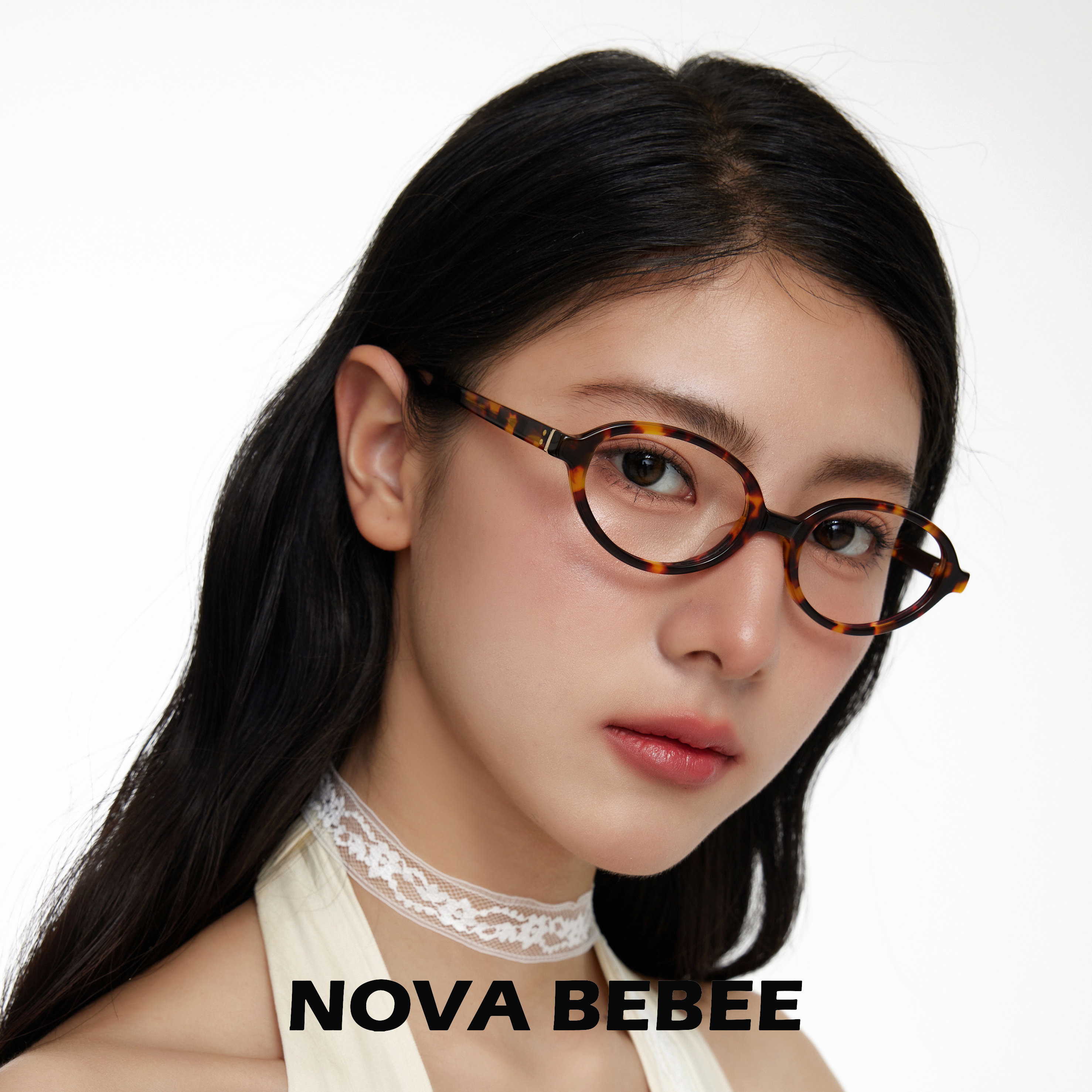 NOVABEBEE大框书呆子玳瑁豹纹眼镜框防蓝光素颜镜近视镜miu风