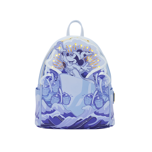 Loungefly迪士尼幻想曲米奇米老鼠正版 周边双肩包女发光迷你背包