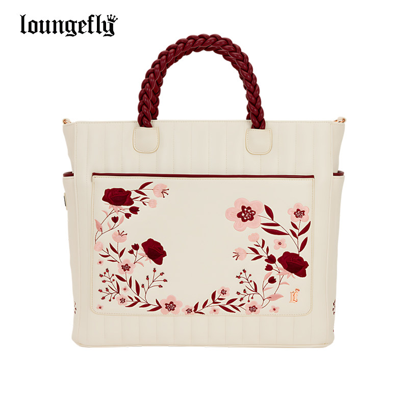 Loungefly官方正品刺绣花卉双肩背包大容量手提托特包单肩斜挎包,箱包皮具/热销女包/男包,托特包,淘宝优惠券,粉丝福利购,淘宝优惠卷