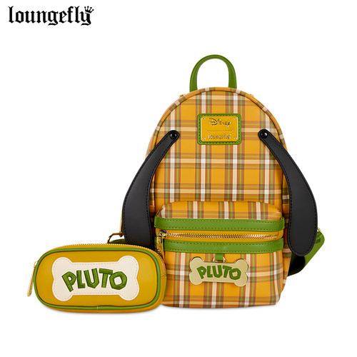 迪士尼布鲁托狗格纹单肩斜挎包女