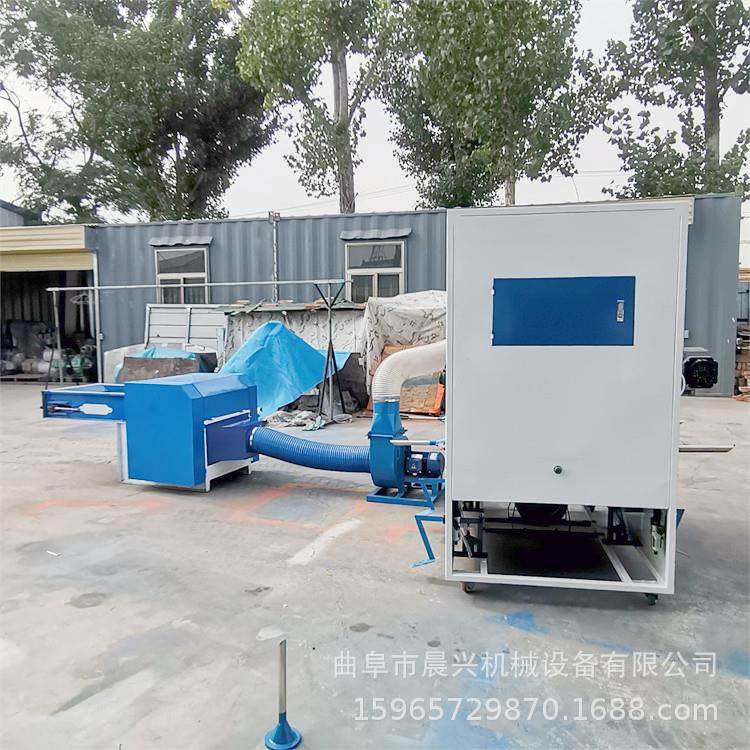 双口儿童座椅填充机 7d棉珍珠棉开松机 抱枕布娃娃充装机