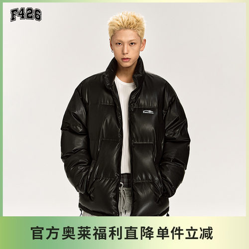 F426冬季仿pu皮加厚棉服