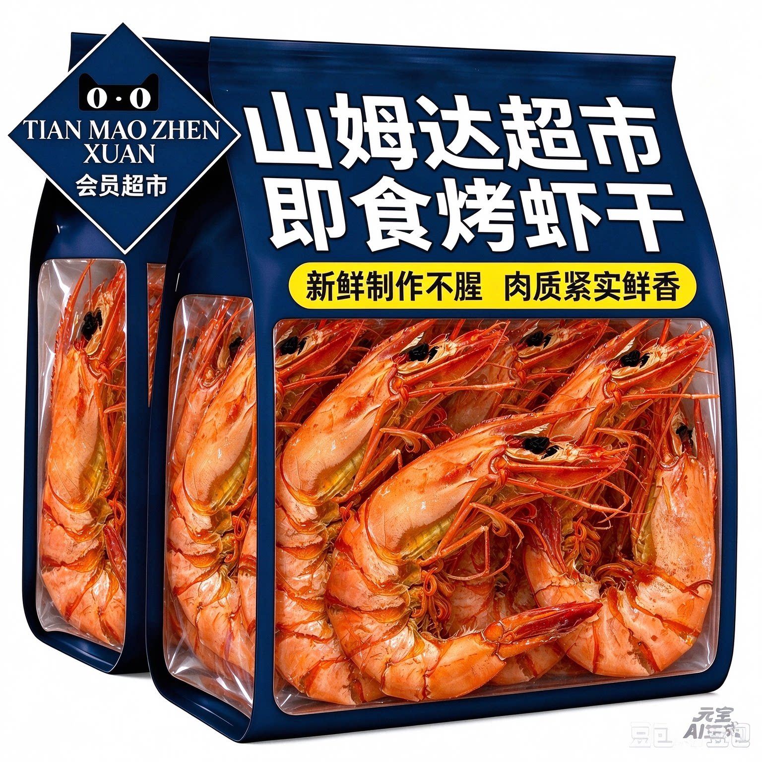 【会员超市同款】即食特大号烤虾