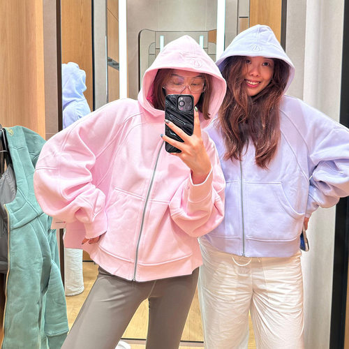 超宽松款拉链连帽衫长袖卫衣外套