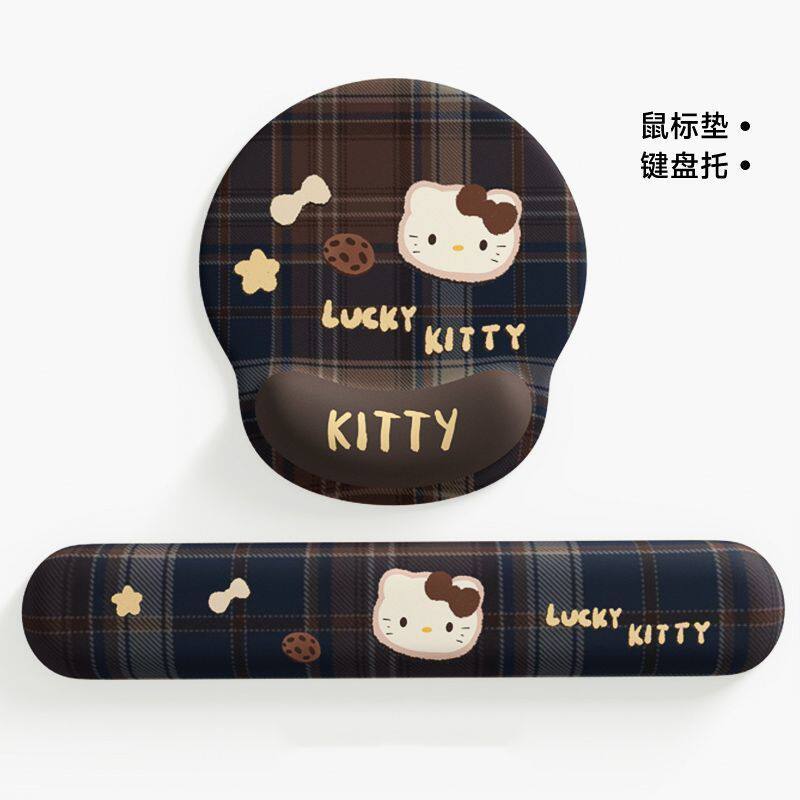 复古Kitty猫护腕鼠标垫女手腕垫防滑办公室笔记本电脑键盘手托
