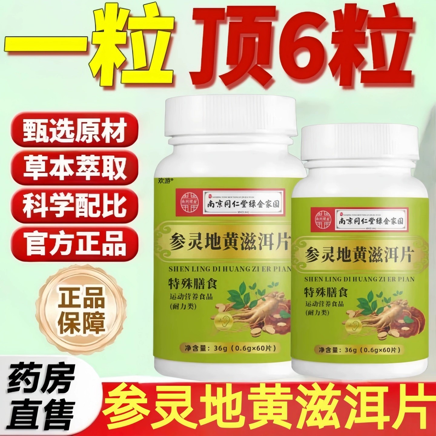 南京同仁堂参灵地黄滋洱片