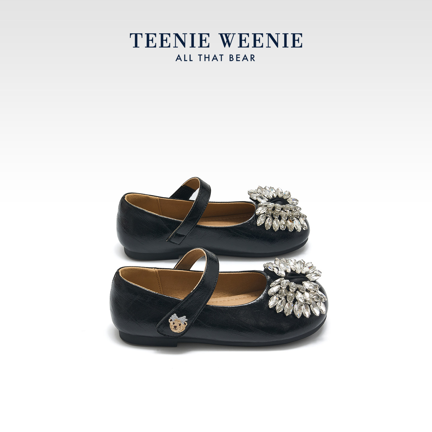 TeenieWeenie小熊女童小黑鞋图片