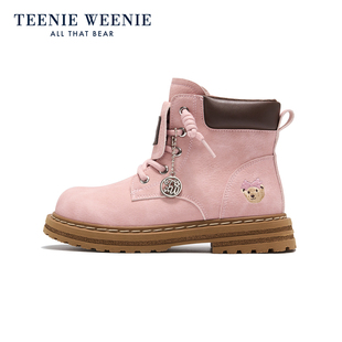 TeenieWeenie小熊童鞋儿童靴子女童短靴加绒皮靴中筒马丁男大黄靴