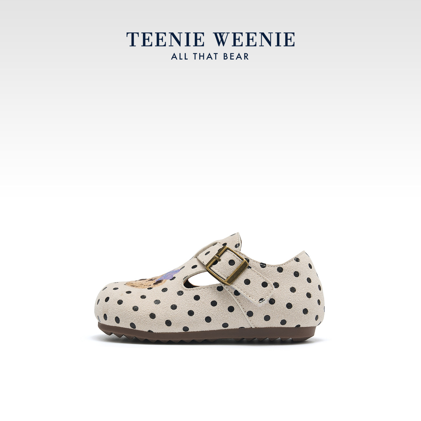 TeenieWeenie小熊童鞋女童勃肯鞋26秋新款小女孩波点单鞋宝宝皮鞋