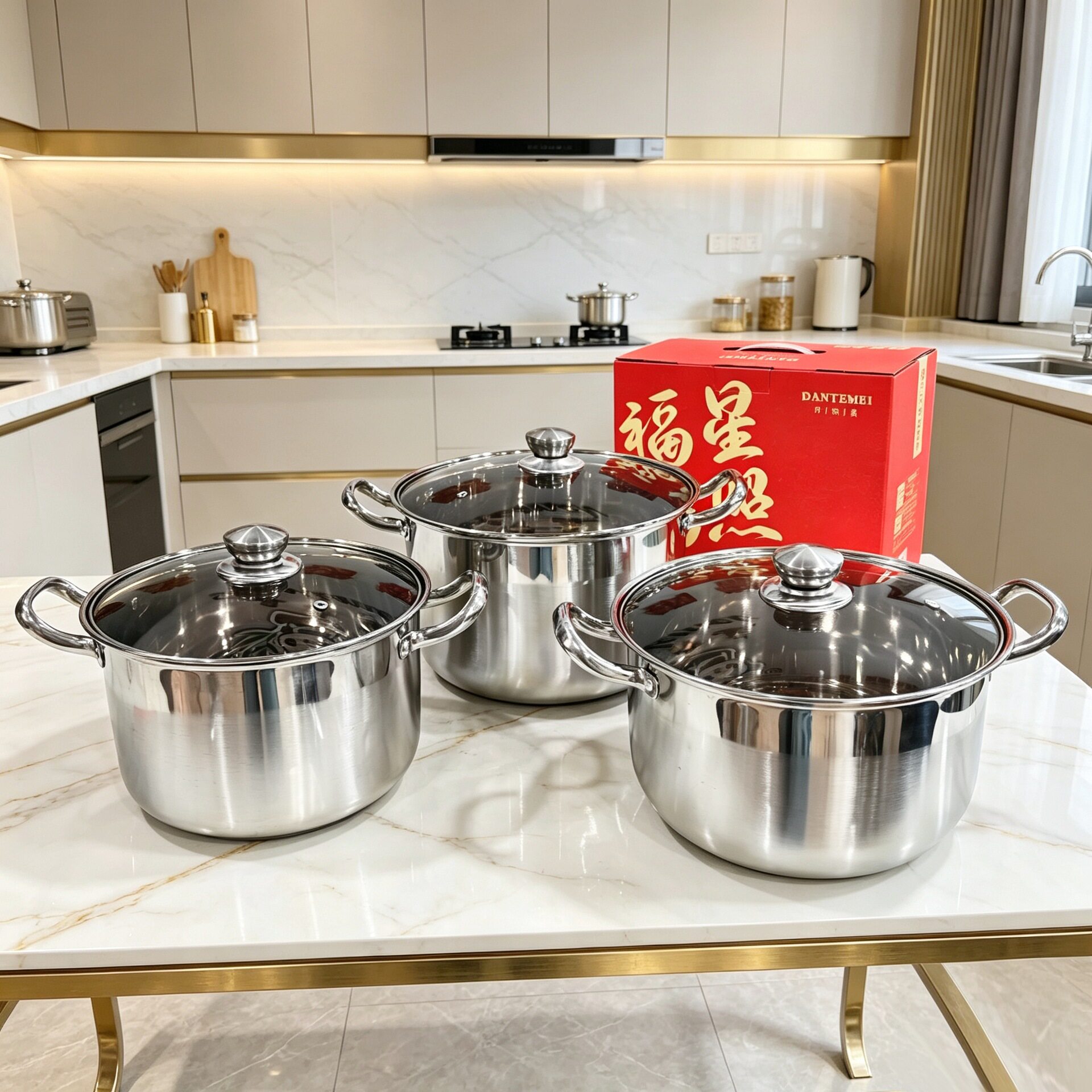 不锈钢料理锅家用汤锅电磁炉锅银行保险厨具开门红礼品锅具